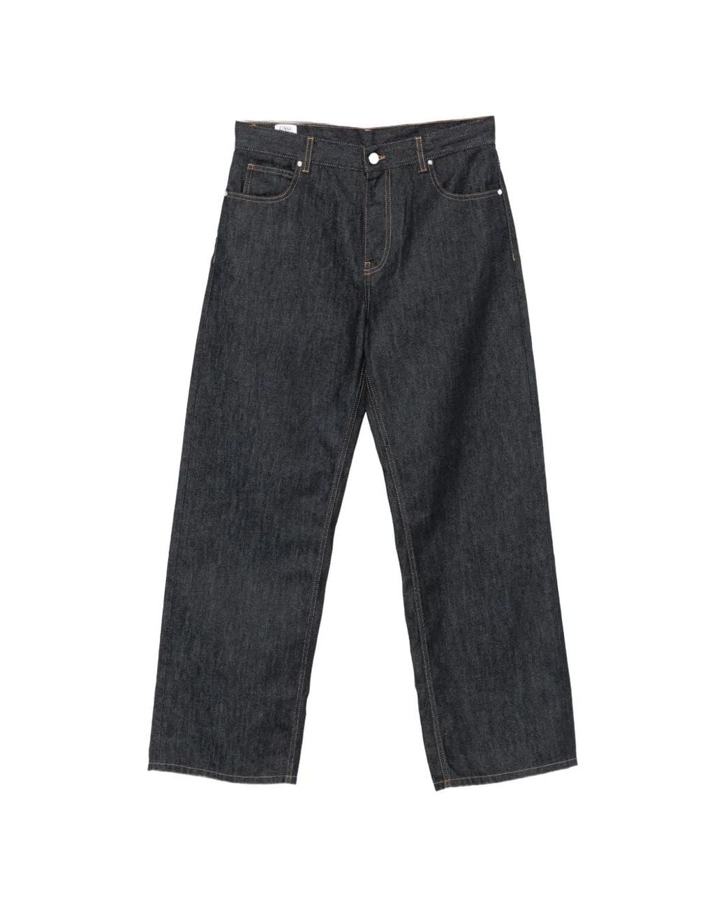 Casablanca Gray Logo-Embroidered Wide-Leg Jeans for men