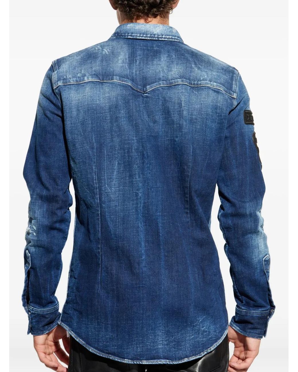 Camisa Con Bolsillo De Parche De X Ducati DSquared² de hombre de color Blue