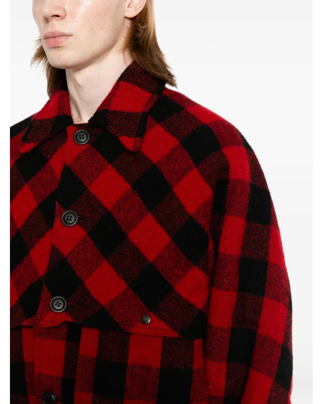 Junya Watanabe Red X Filson Garment Checked Wool Jacket for men
