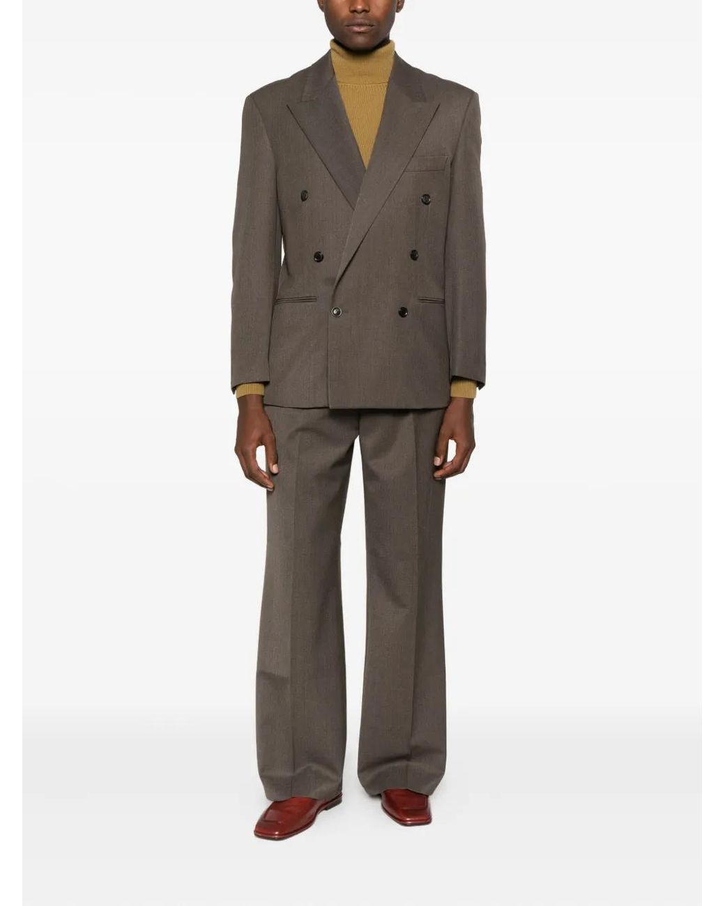 TONYWACK Gray Pleated Pants for men
