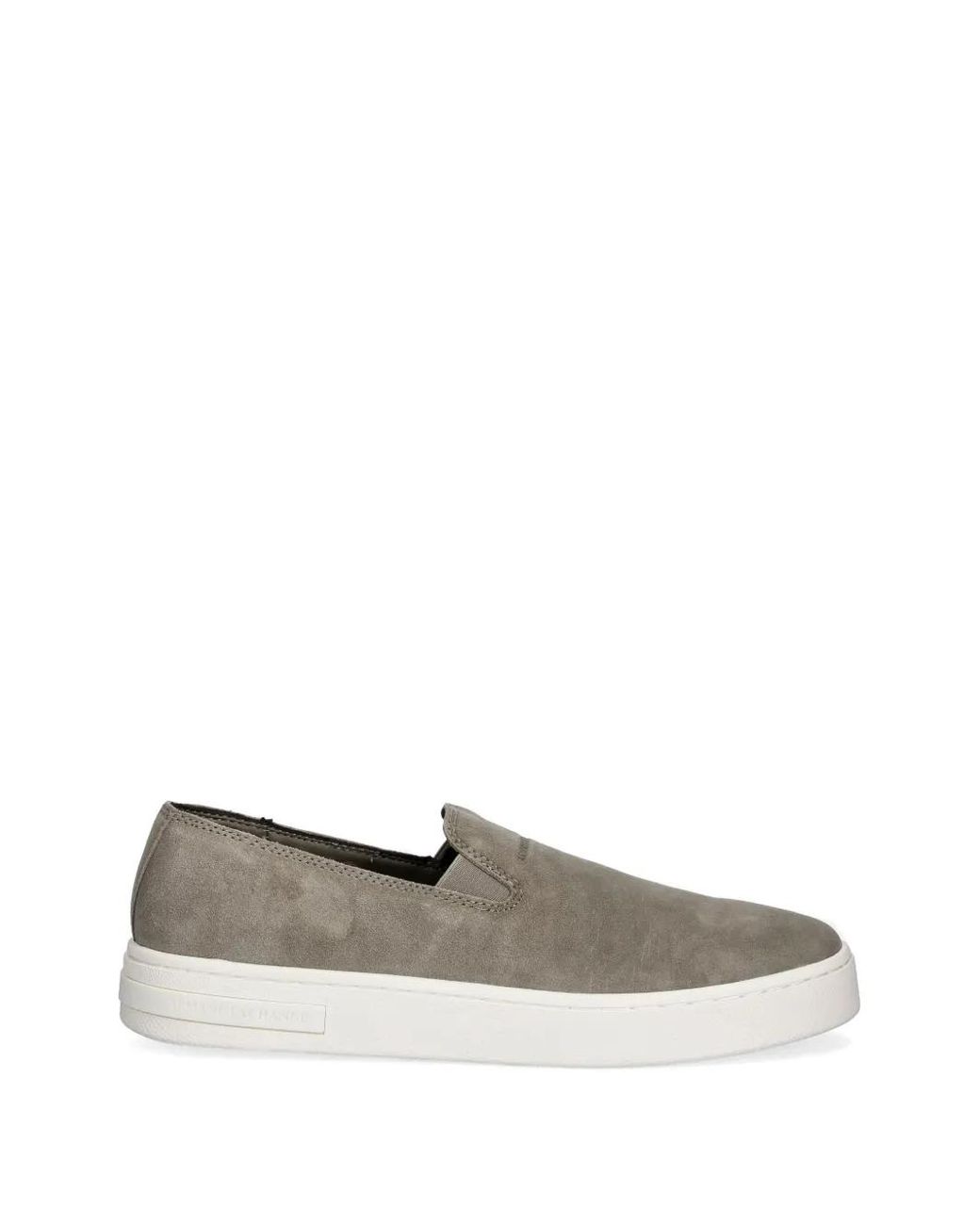 ARMANI EXCHANGE White Logo-Embossed Slip-On Sneakers for men