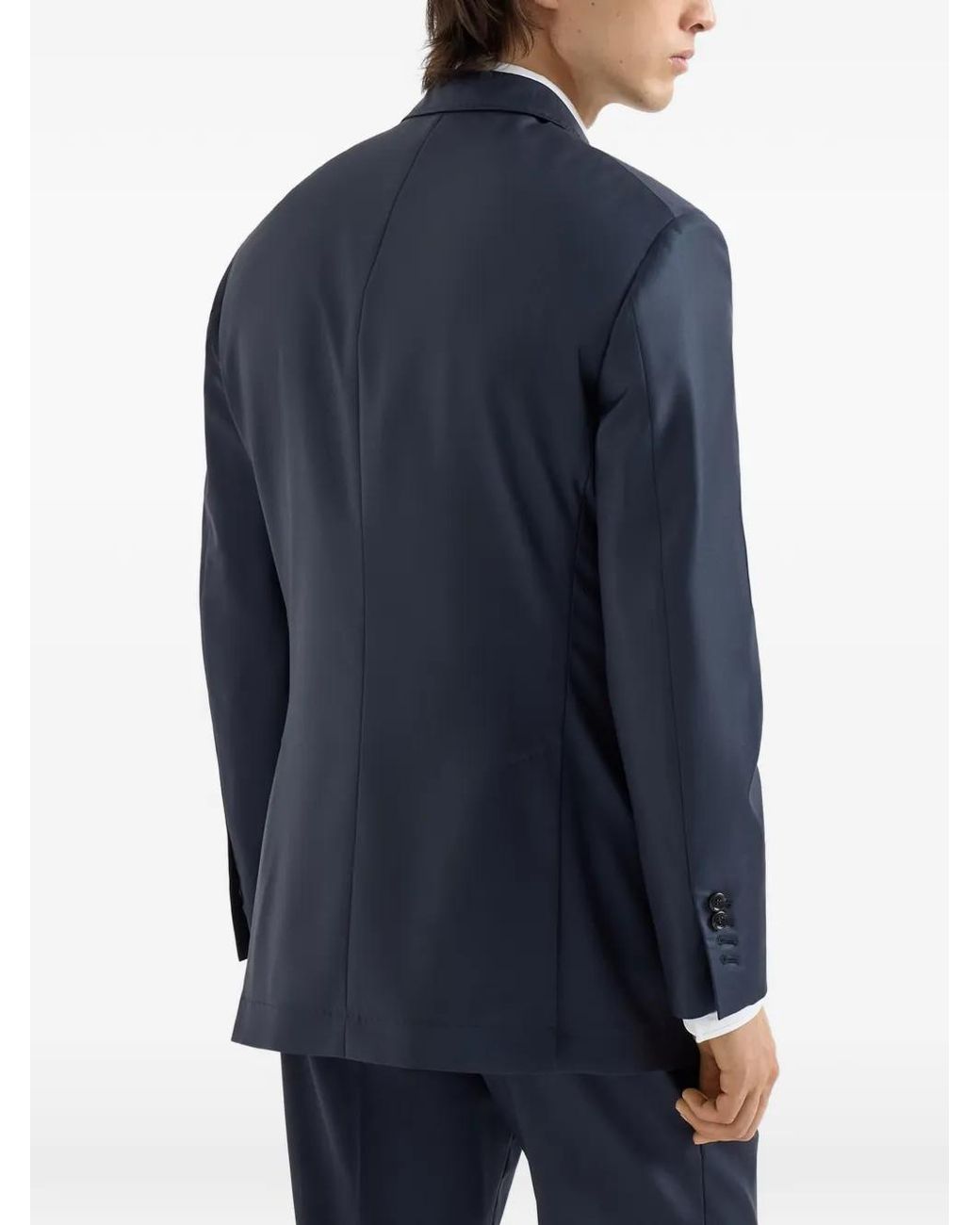 Brunello Cucinelli Blue Super 150S Virgin Wool Four Season Batavia Cavallo Blazer for men