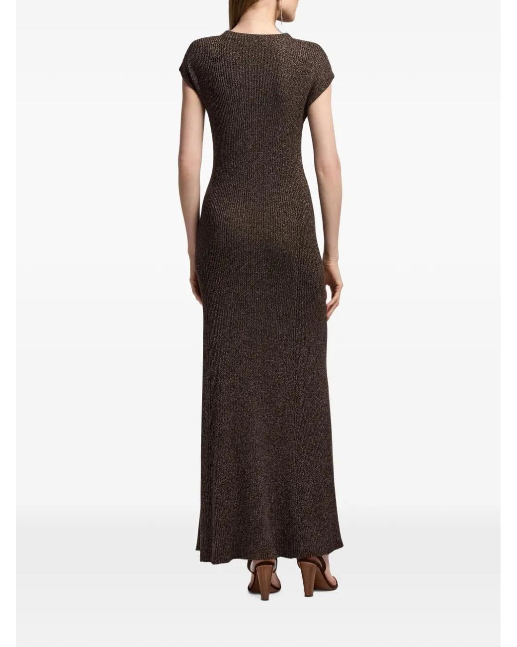 Ralph Lauren White Windi Rib-Knit Maxi Dress