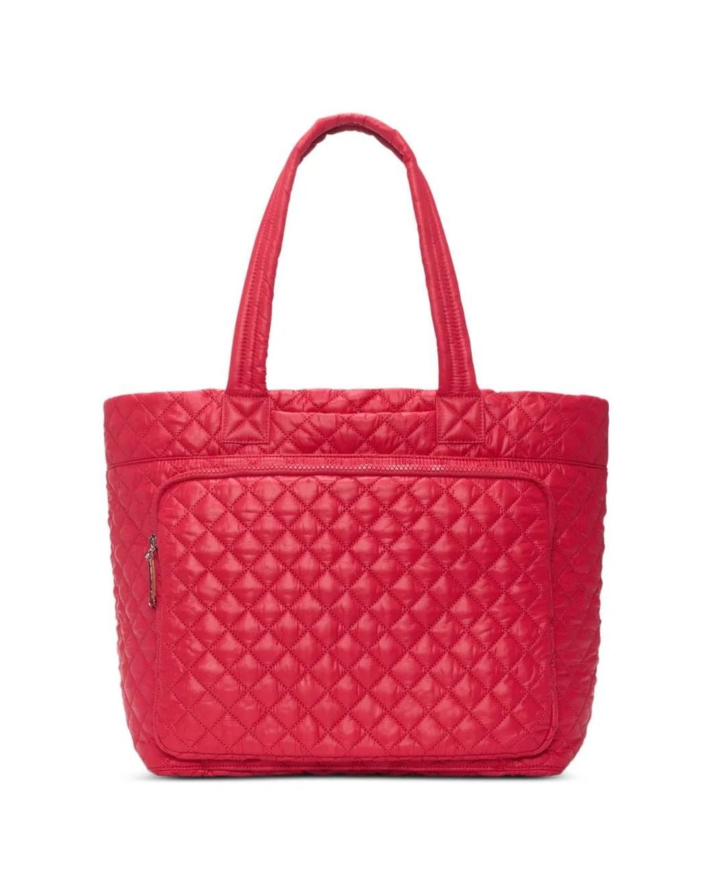 MZ Wallace Red Large Metro Travel Quilted Tote Bag