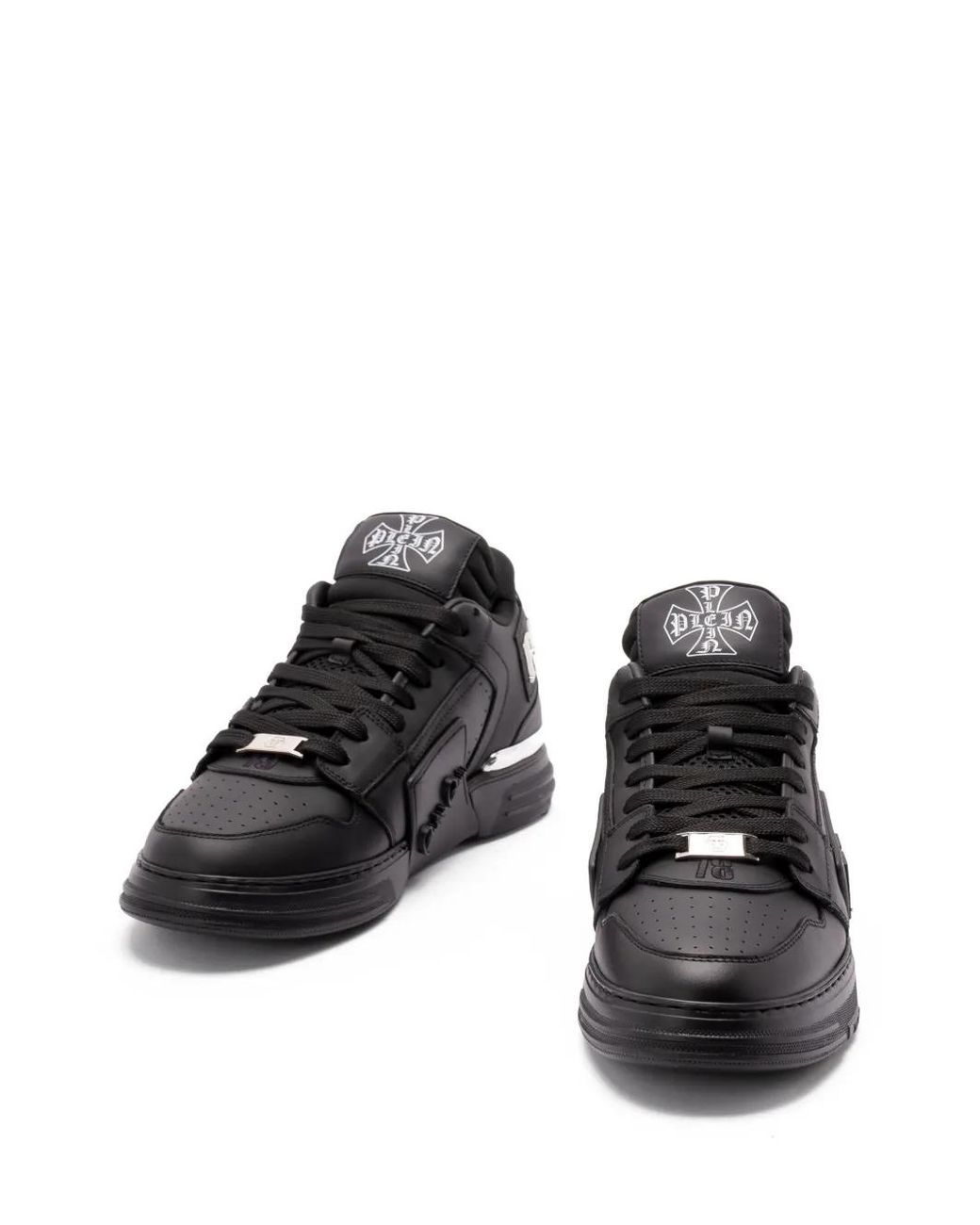 Philipp Plein Black Phantom Leather Sneakers for men