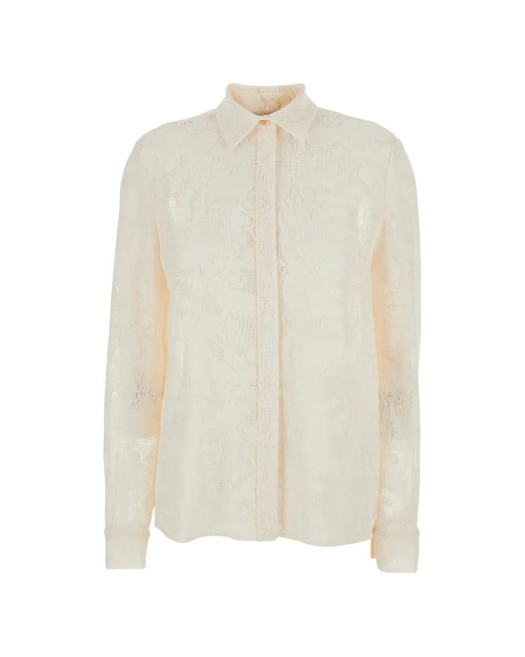 PT Torino White Lace Buttoned Shirt