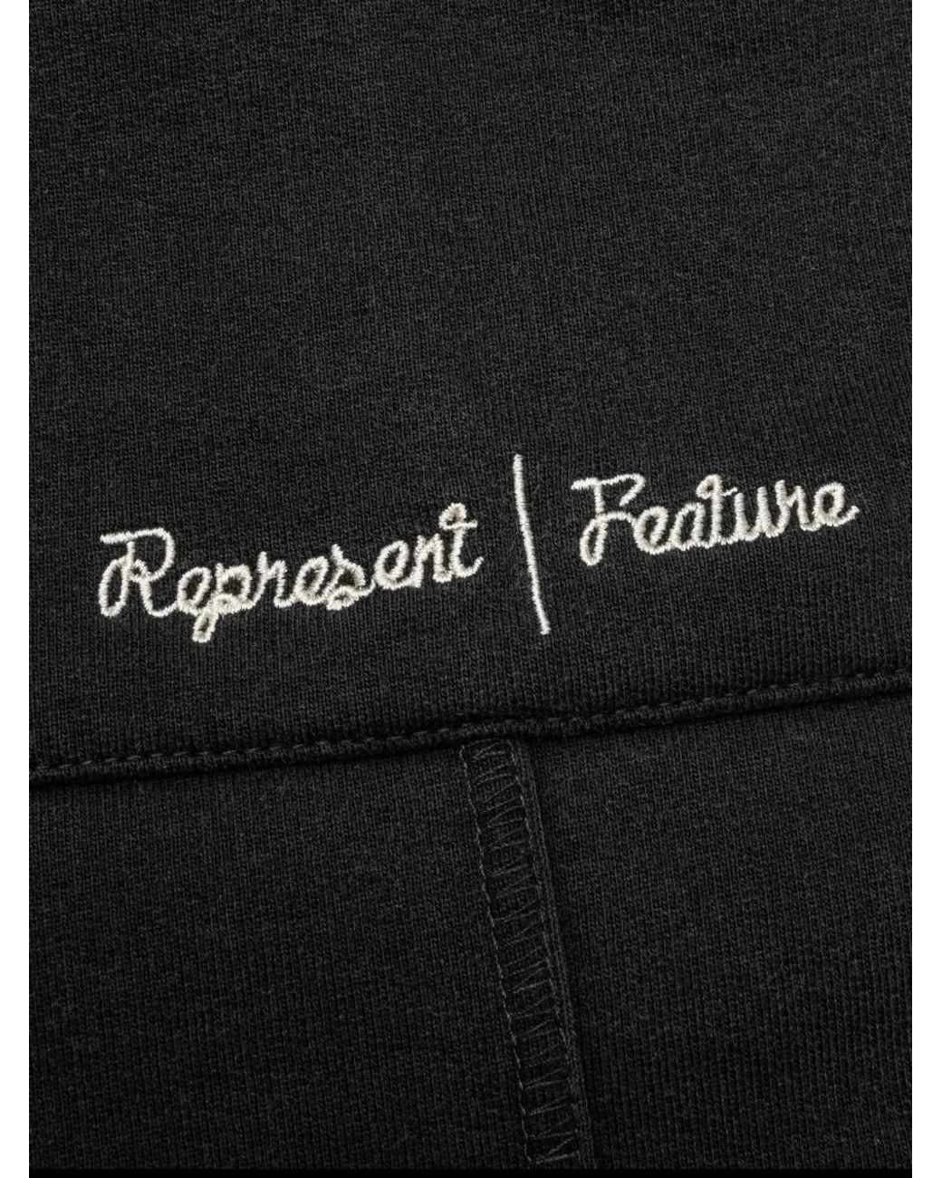 Represent Black Embroidered Sweatpants for men