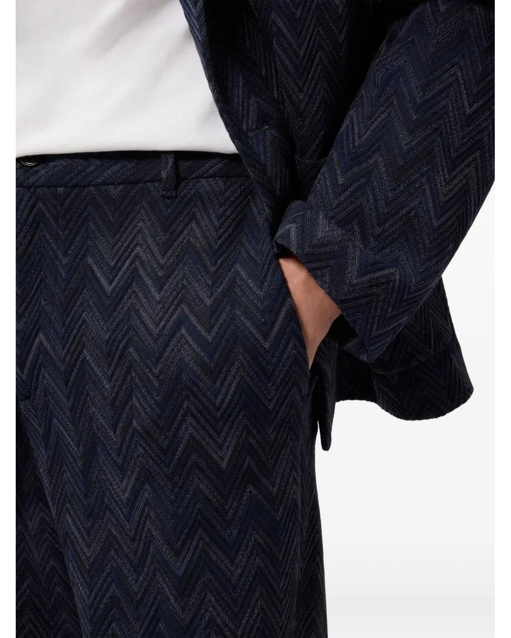 Missoni Blue Zigzag Trousers for men