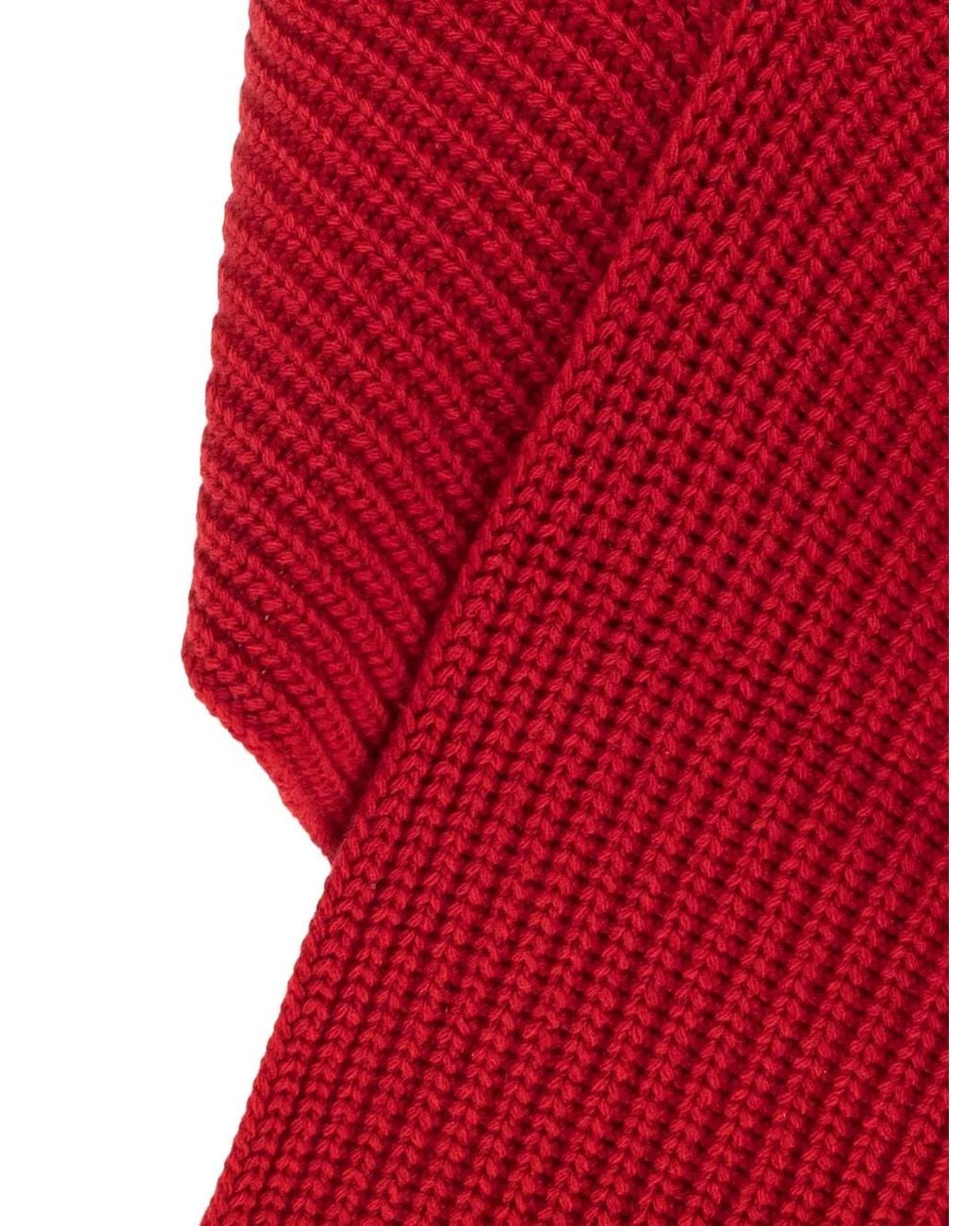 Sciarpa A Coste Con Cappuccio di Moncler in Red