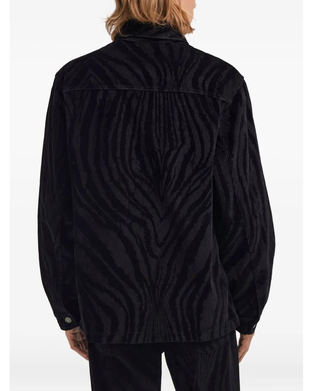 Roberto Cavalli Blue Zebra-Print Shirt for men