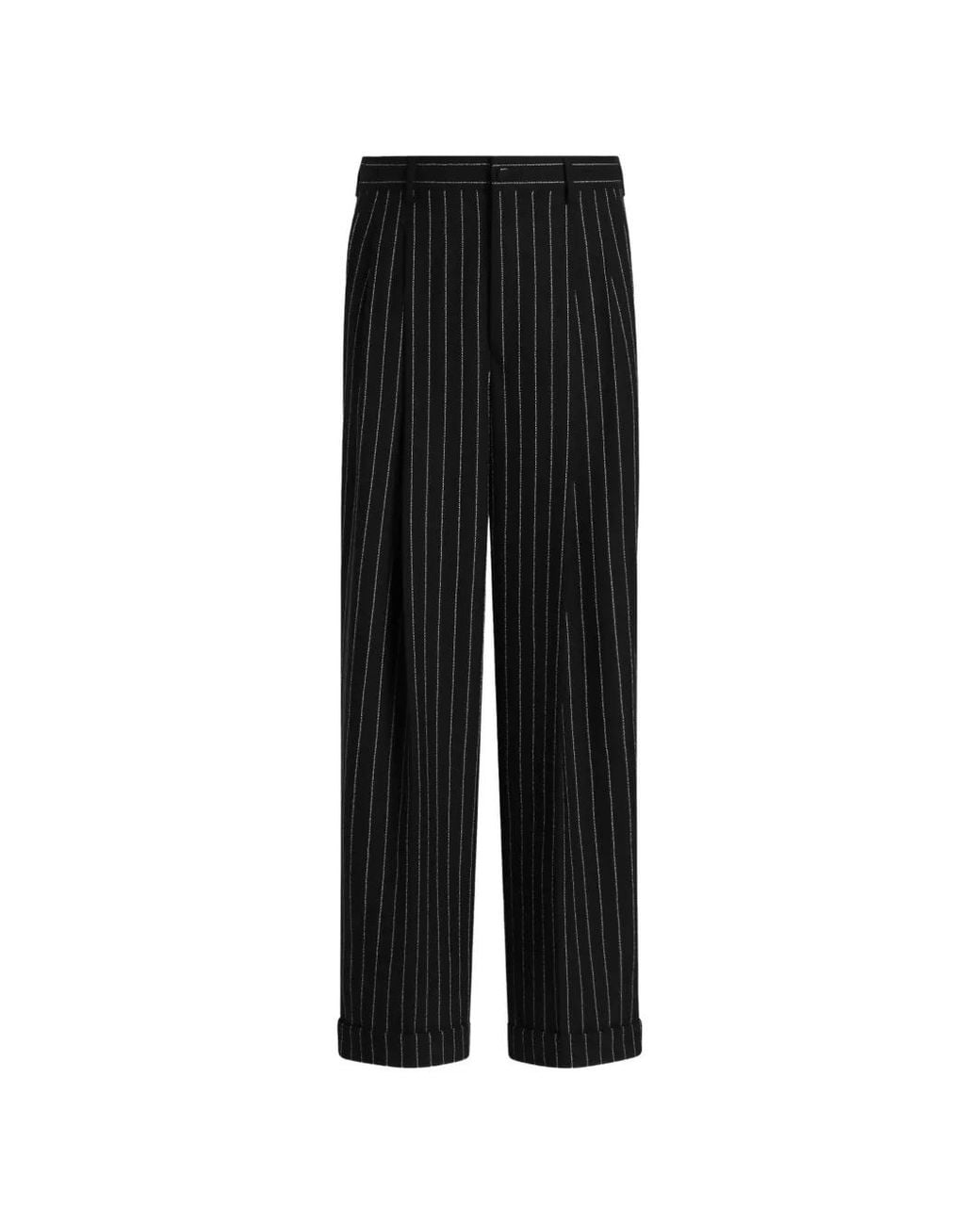 Dolce & Gabbana Black Pantalon De Costume À Fines Rayures for men