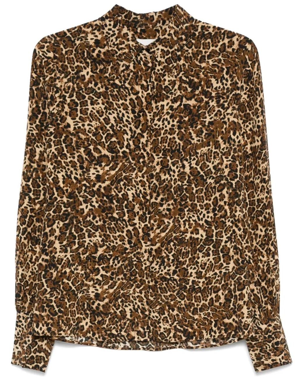 Isabel Marant Brown 'Teysa Silk Leopard Print