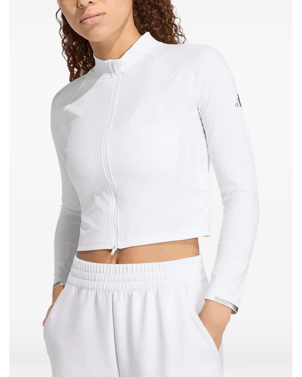Adidas White Pro Long-Sleeve Top