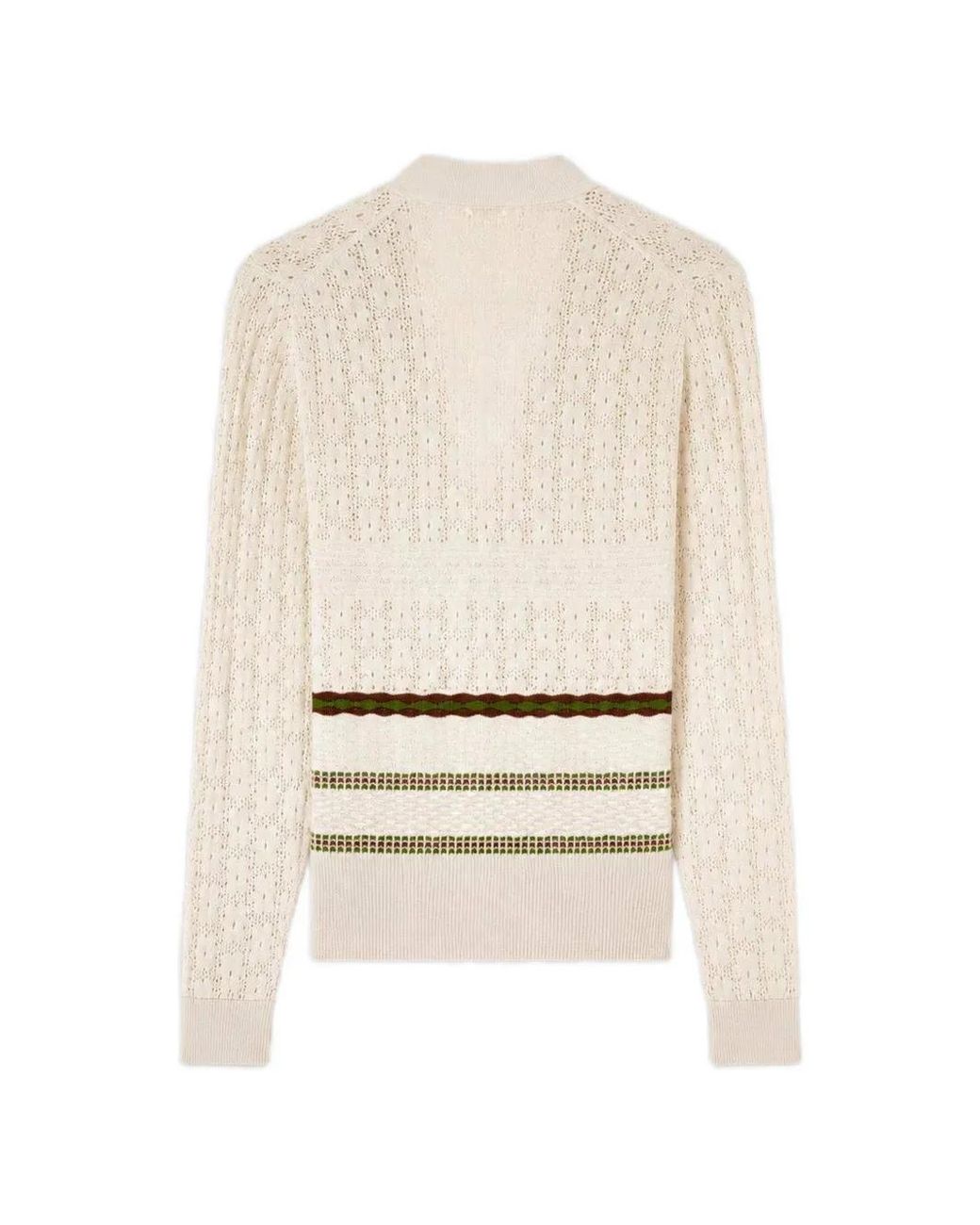 RETORI White Mix-Stitch Knit Cardigan