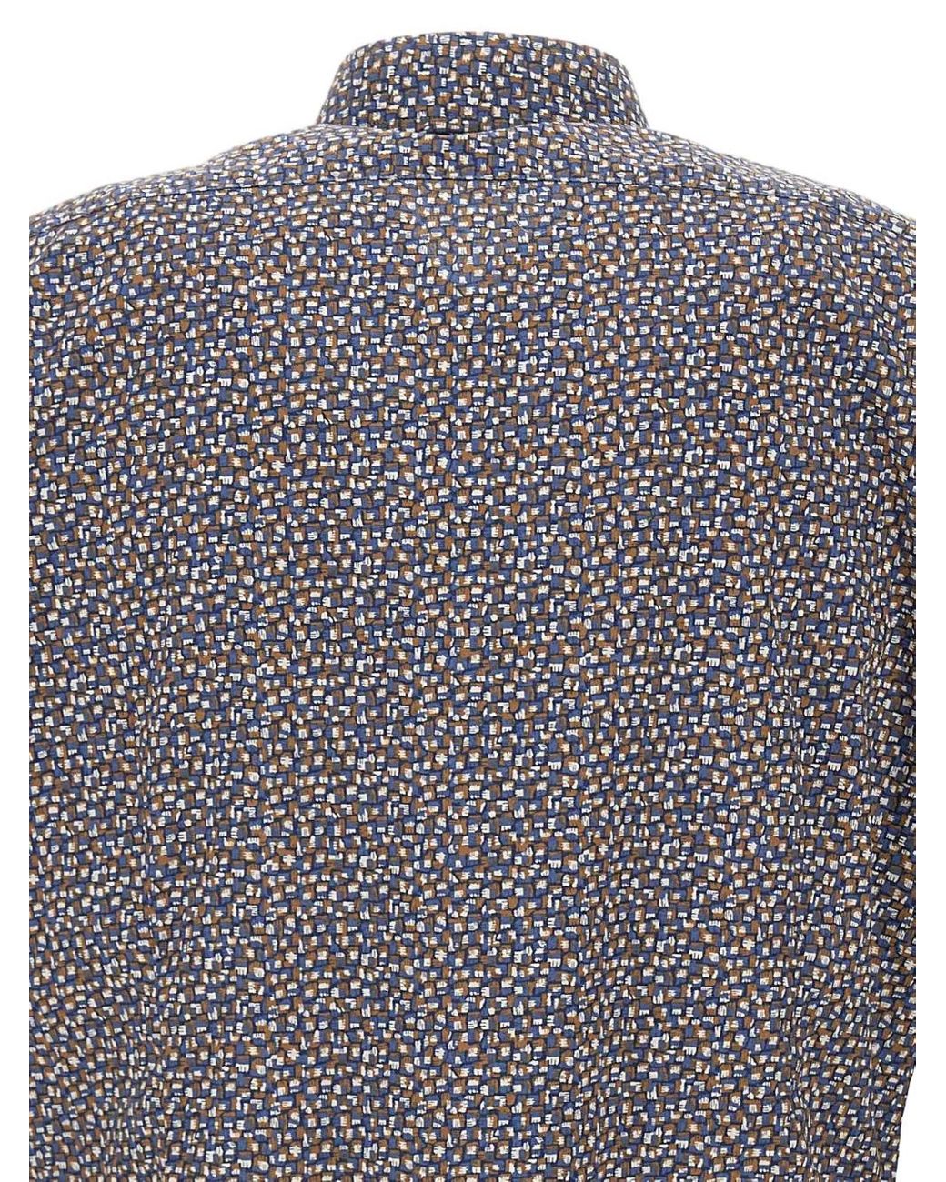 Barba Napoli Gray Micro-Optical Pattern Shirt for men