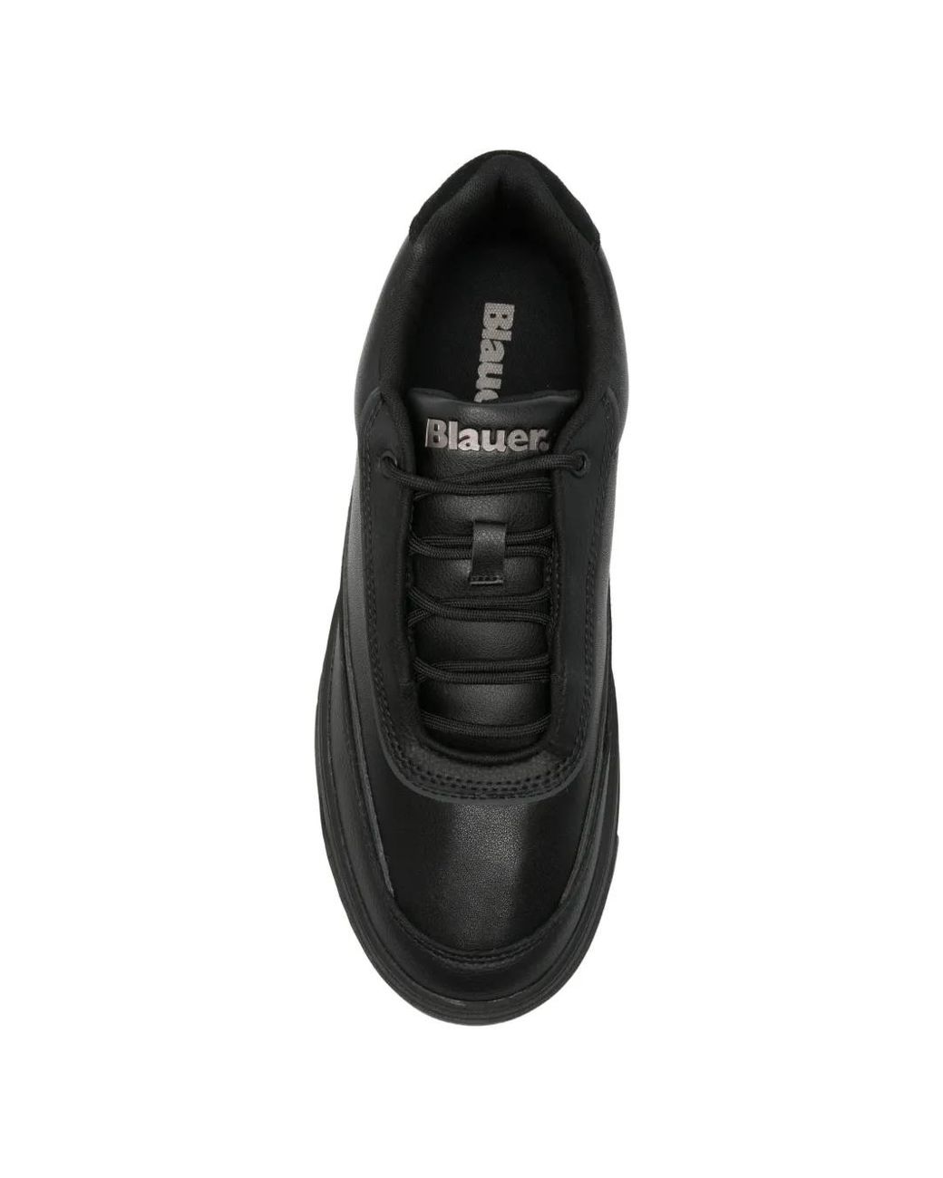 Blauer Black Logo-Patch Panelled Sneakers for men