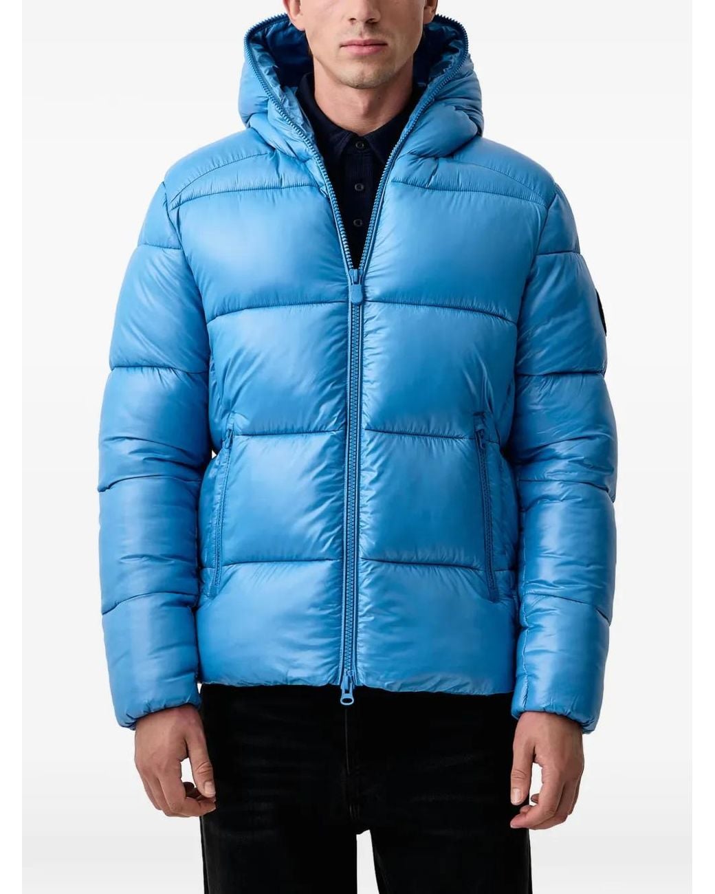 Save The Duck Blue Edgard Hooded Padded Jacket for men