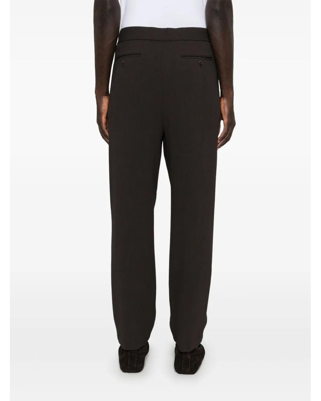 Giorgio Armani Black Ribbed Trousers for men