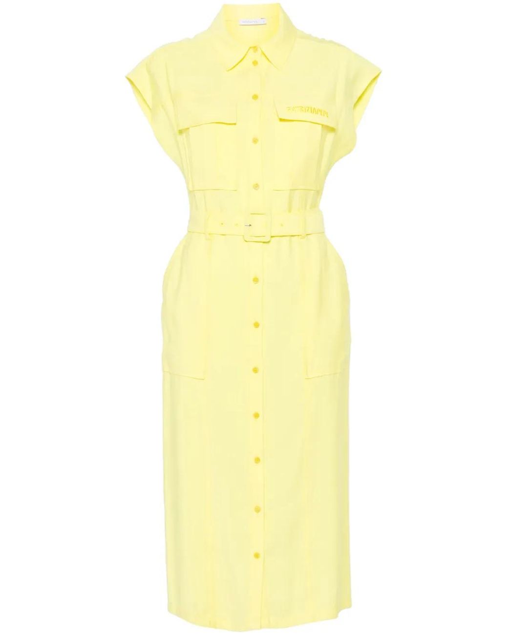 Patrizia Pepe Yellow Long Shirt Dress