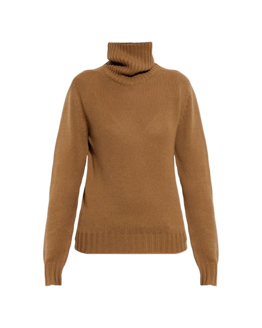 Fabiana Filippi Brown Ribbed-Knit Cashmere Sweater