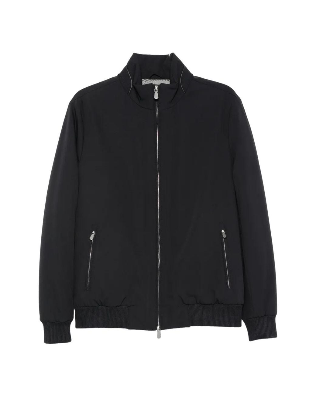 Alberto Gozzi Black Zip-Up Bomber Jacket for men