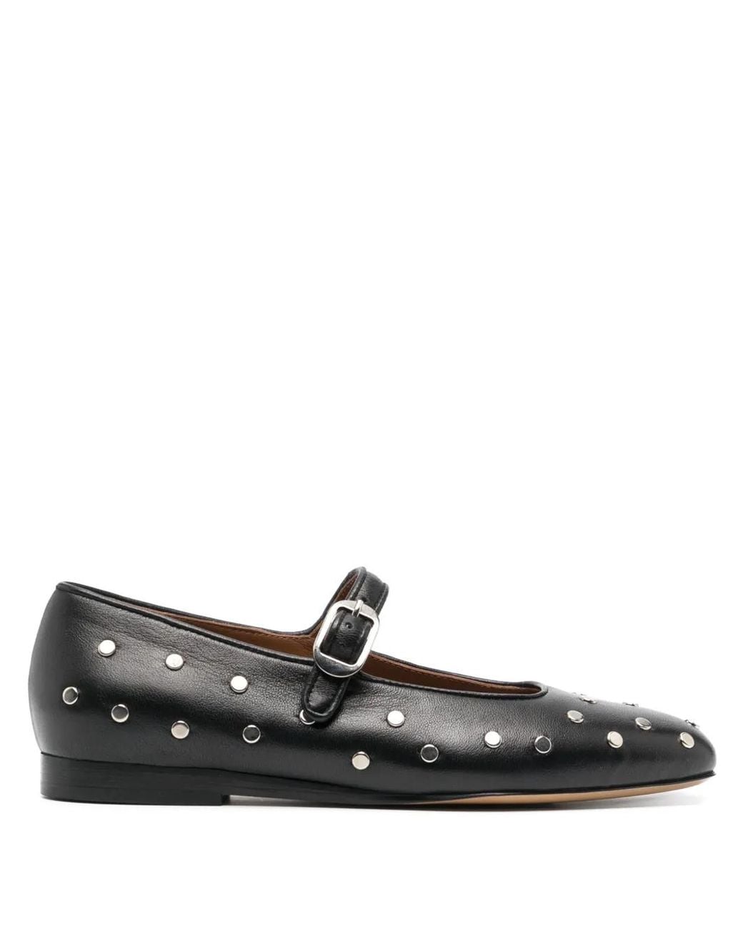 Le Monde Beryl Black Mary Jane Studded Ballerina Shoes