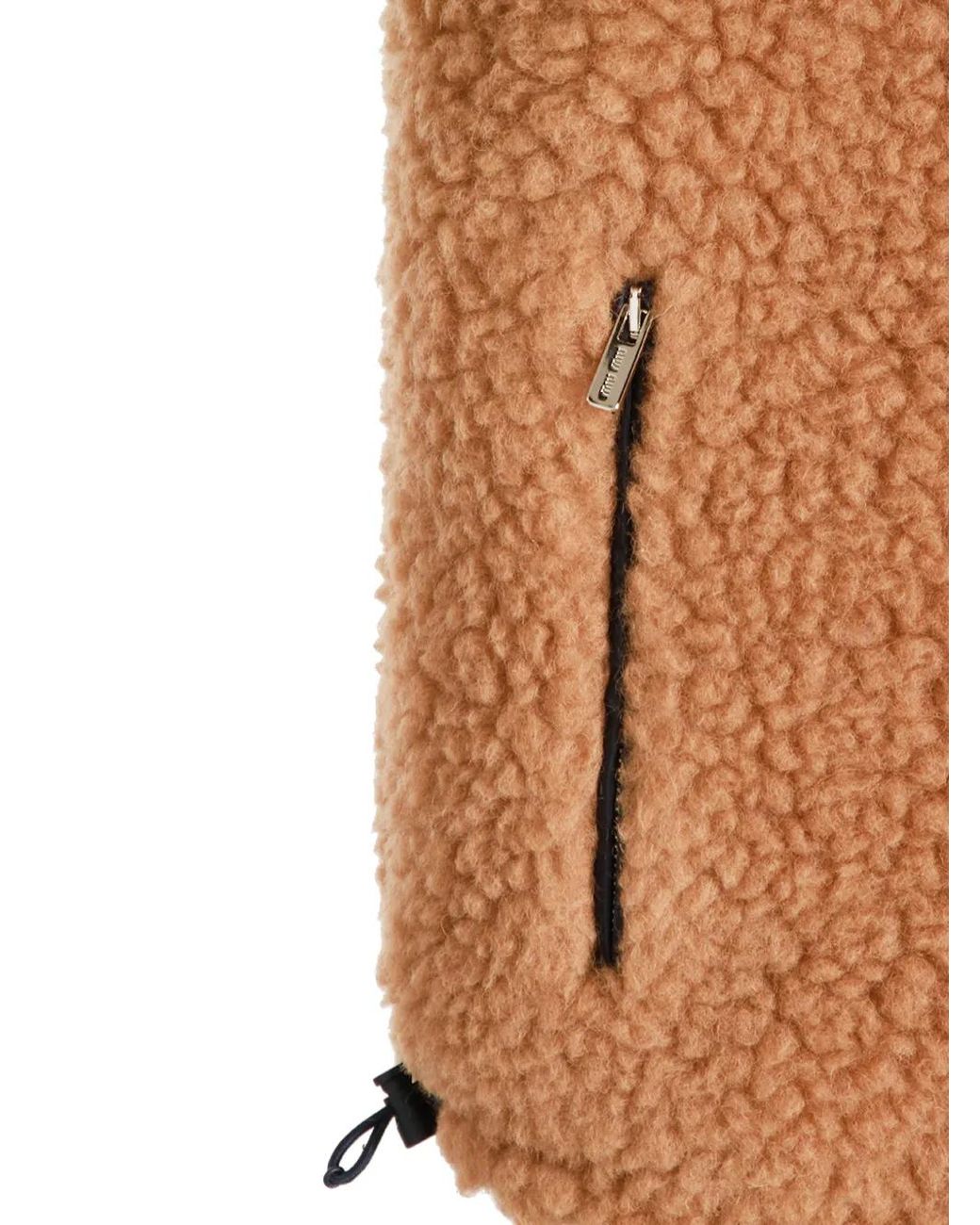 Miu Miu Blue Teddy Down Vest With Technical Pongé