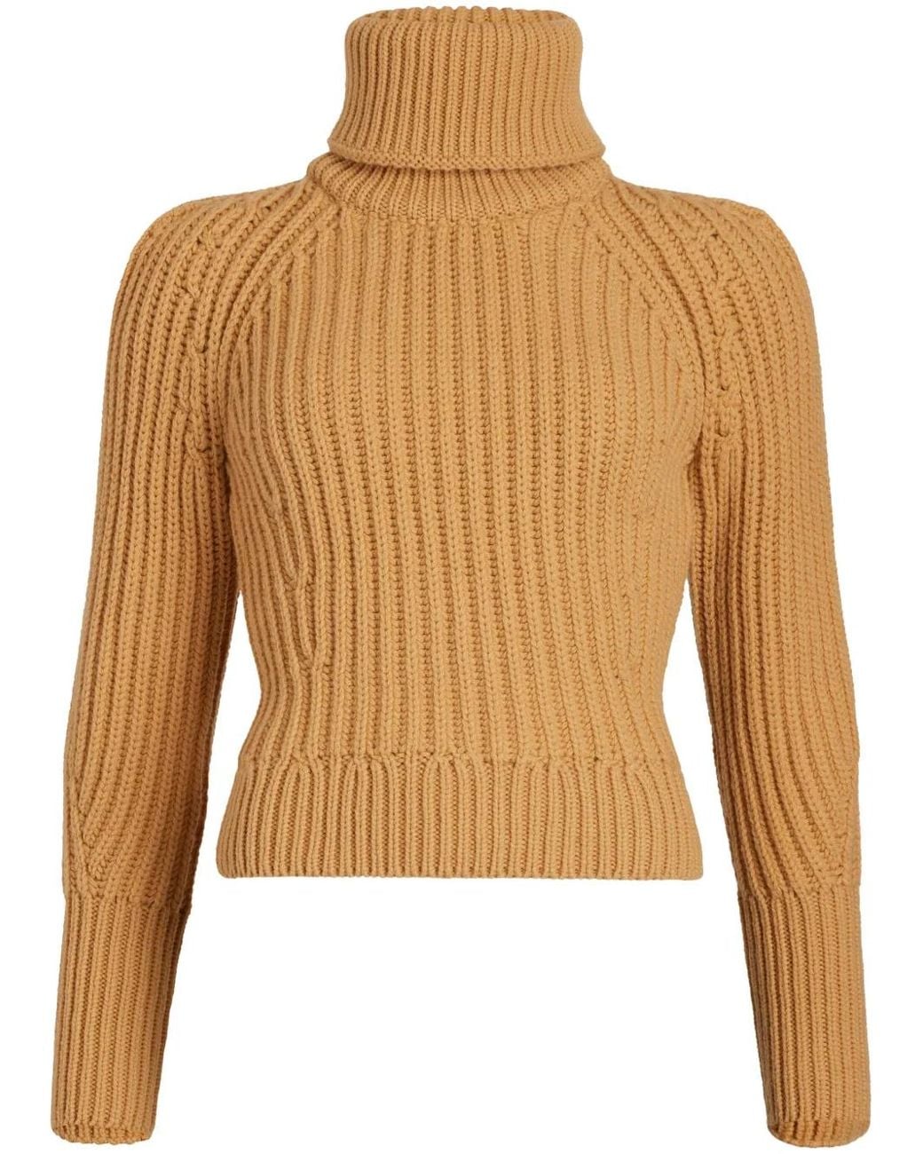 Patou Brown Roll-Neck Merino-Wool Jumper