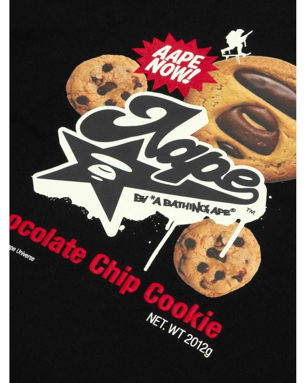 Aape By A Bathing Ape Black Aapenow Graphic-Print T-Shirt for men