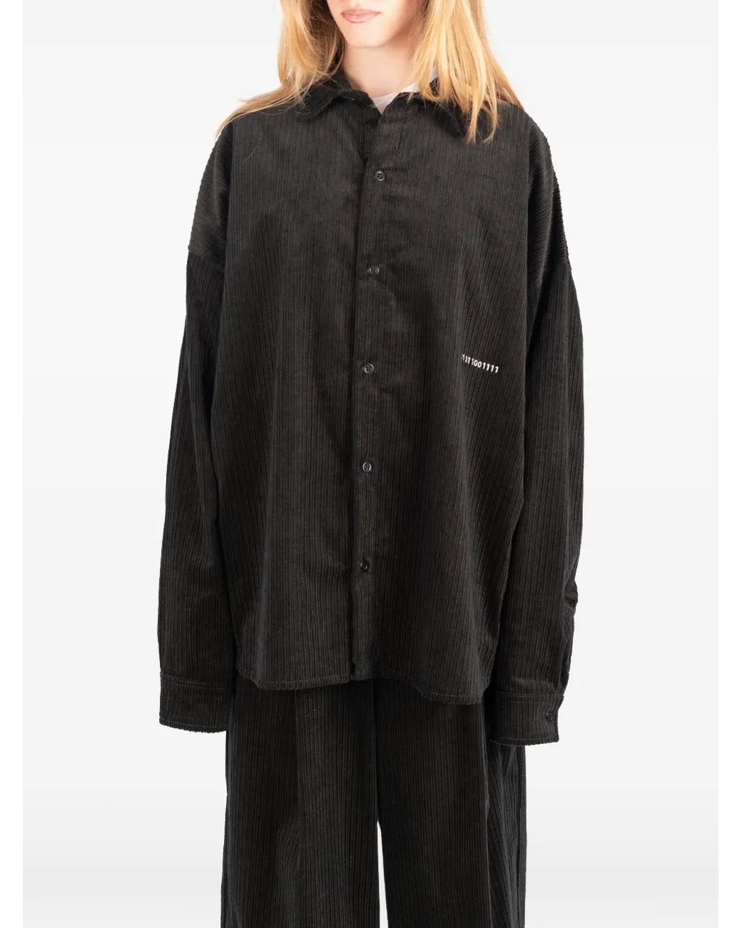 Societe Anonyme Black Corduroy-Effect Oversized Shirt