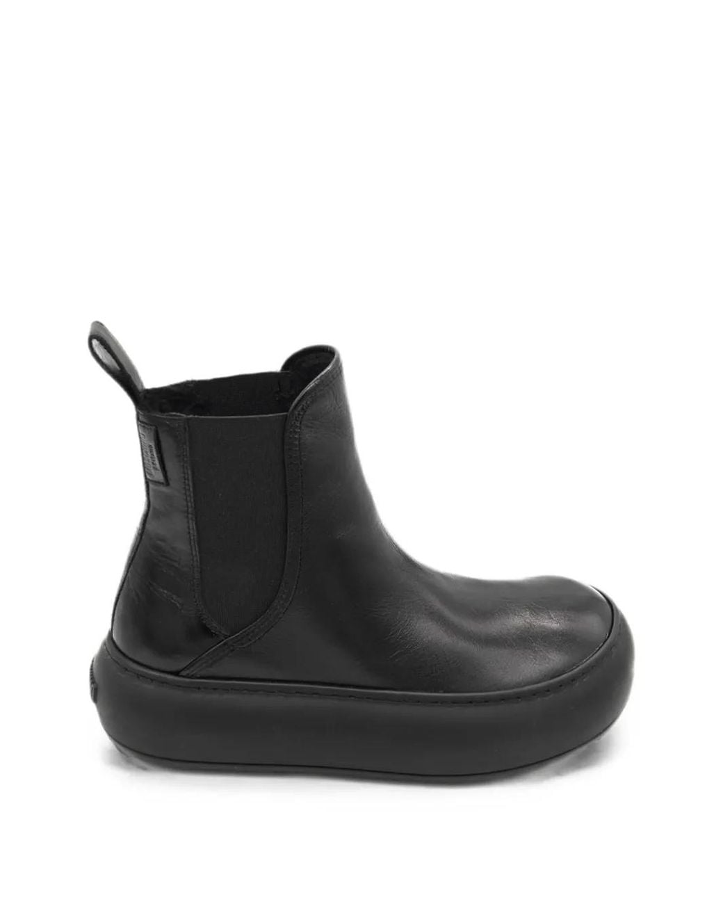 Moschino Black Oversize Round-Toe Chelsea Boots