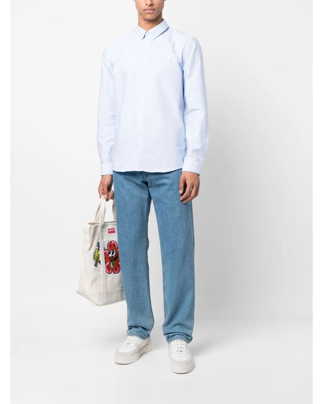 A.P.C. White Fox Head Milano Wool Cardigan for men