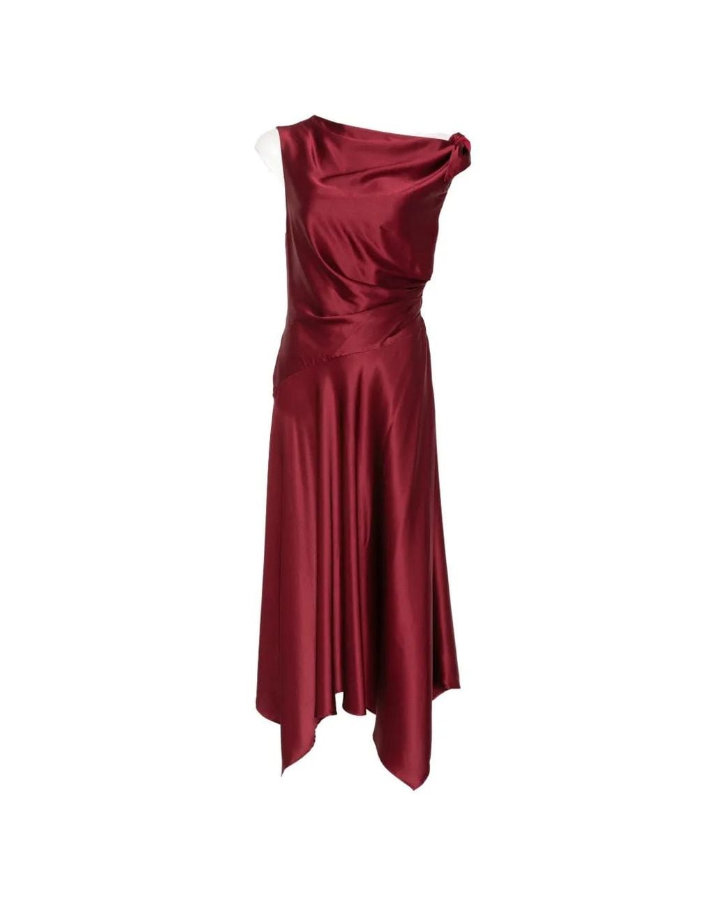 Staud Red Portia Midi Dress