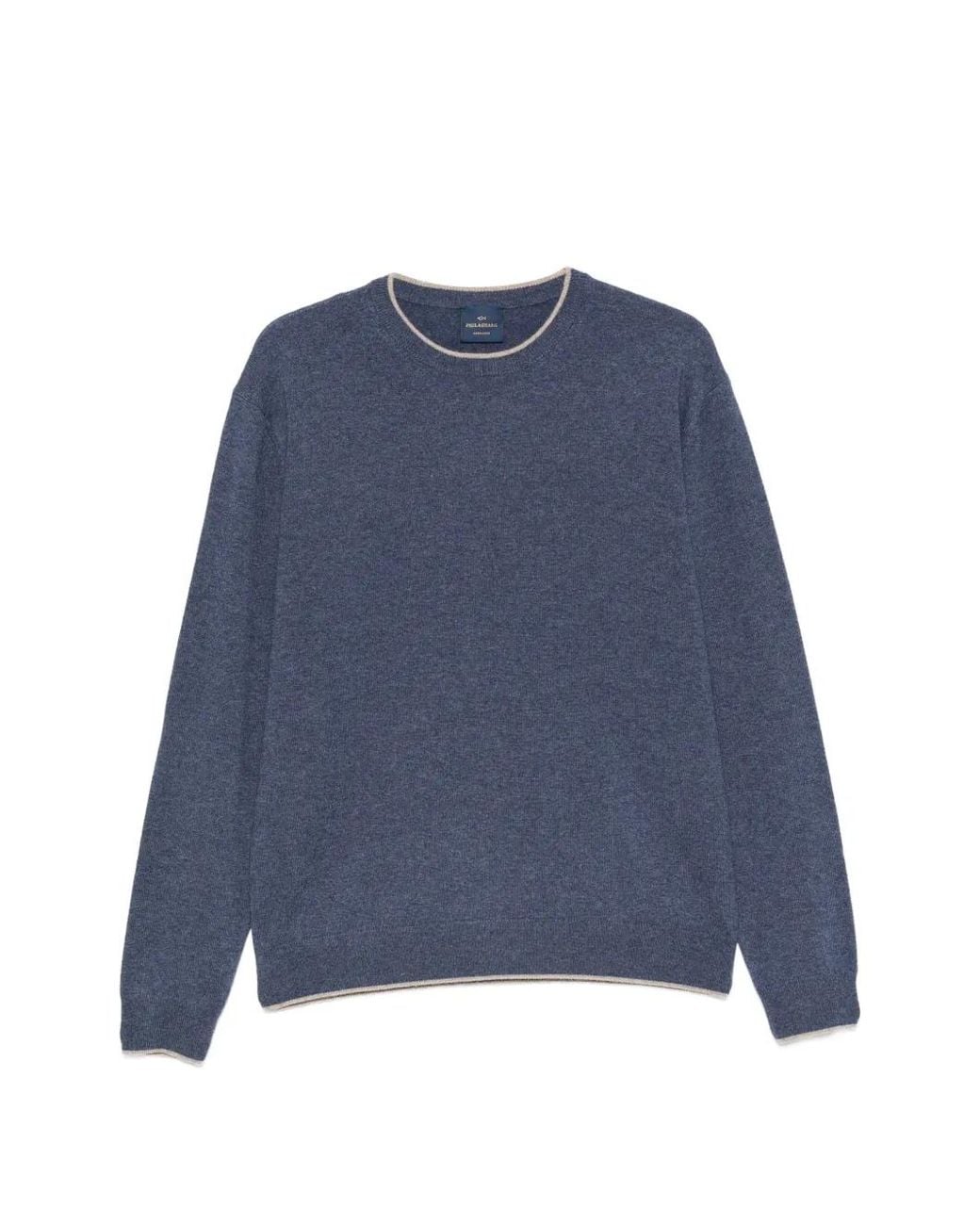 Paul & Shark Blue Cashmere Crew-Neck Sweater for men
