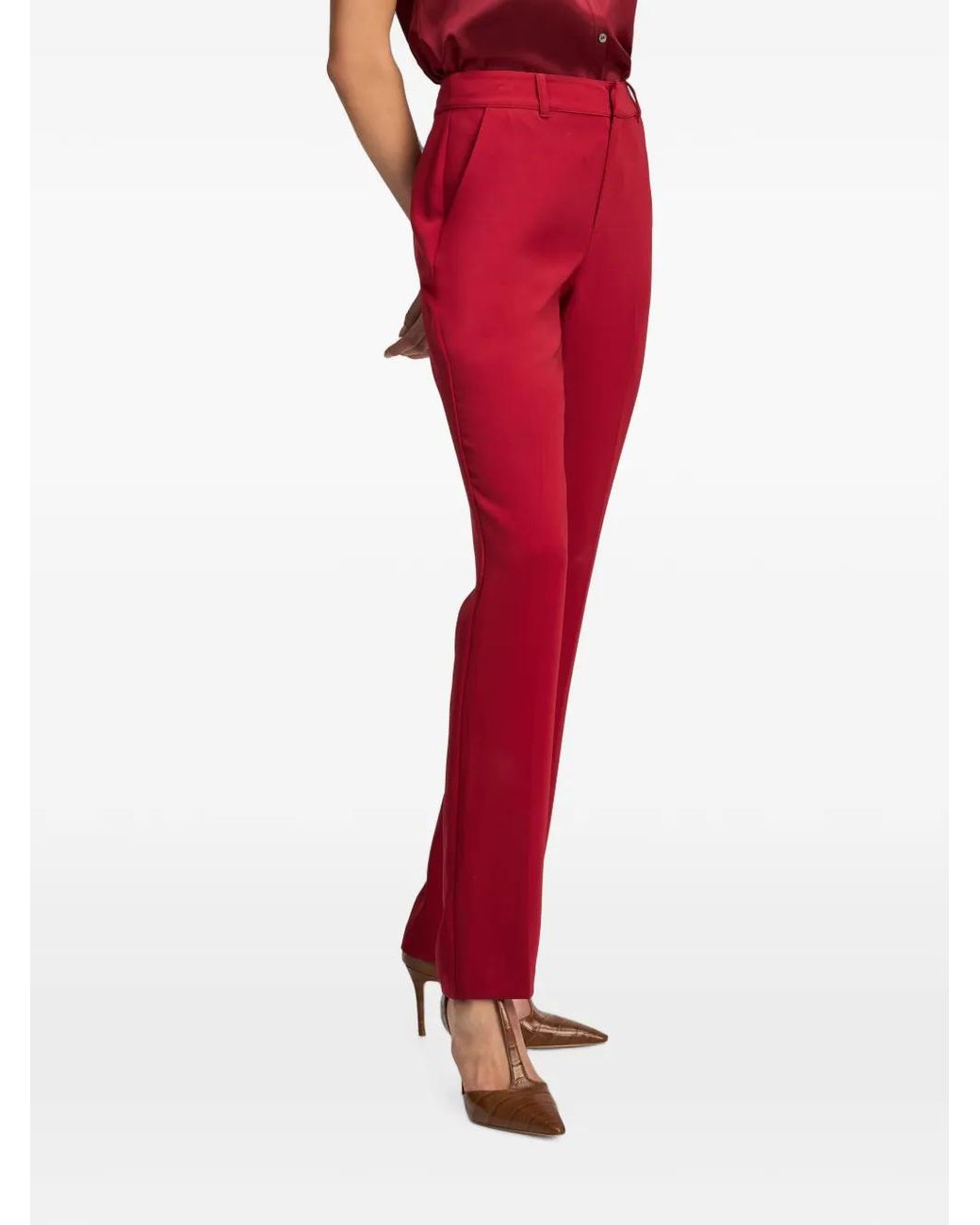 Cinq À Sept Red Kerry Pressed-Crease Trousers