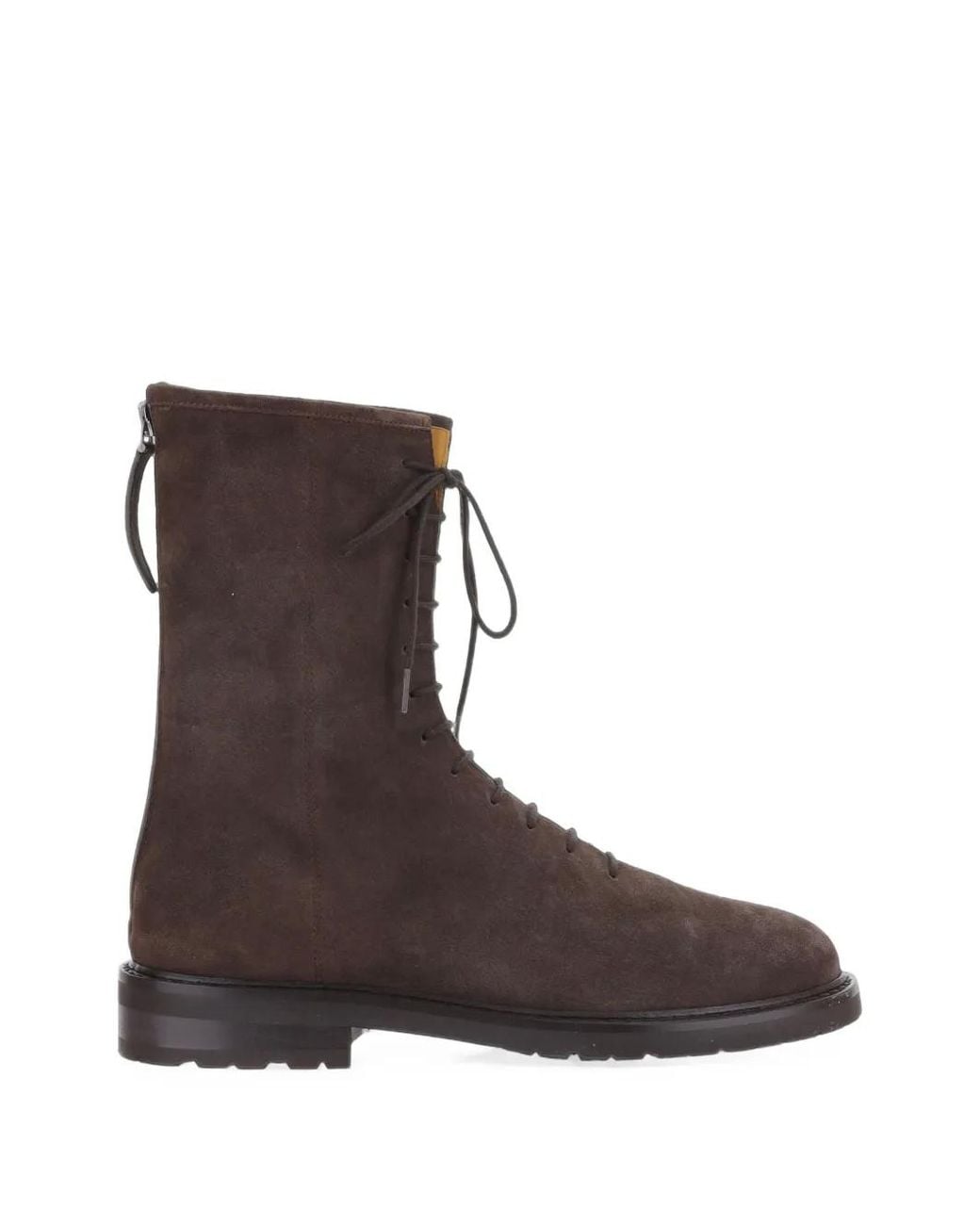 LEGRES Brown Lace-Up Suede Ankle Boots