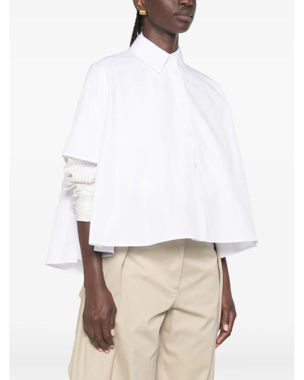 Loewe White Cotton Trapeze Shirt