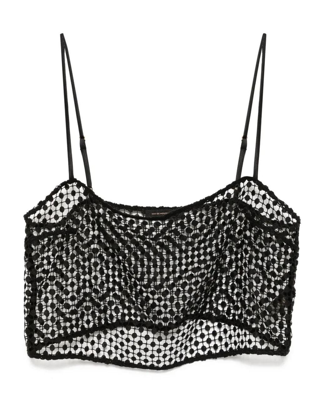 Kiki de Montparnasse Black Pointelle Bandeau Top