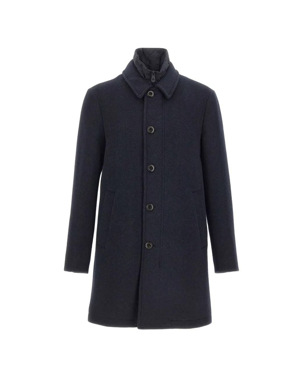 Peuterey Blue Fionnghal Wool Coat for men