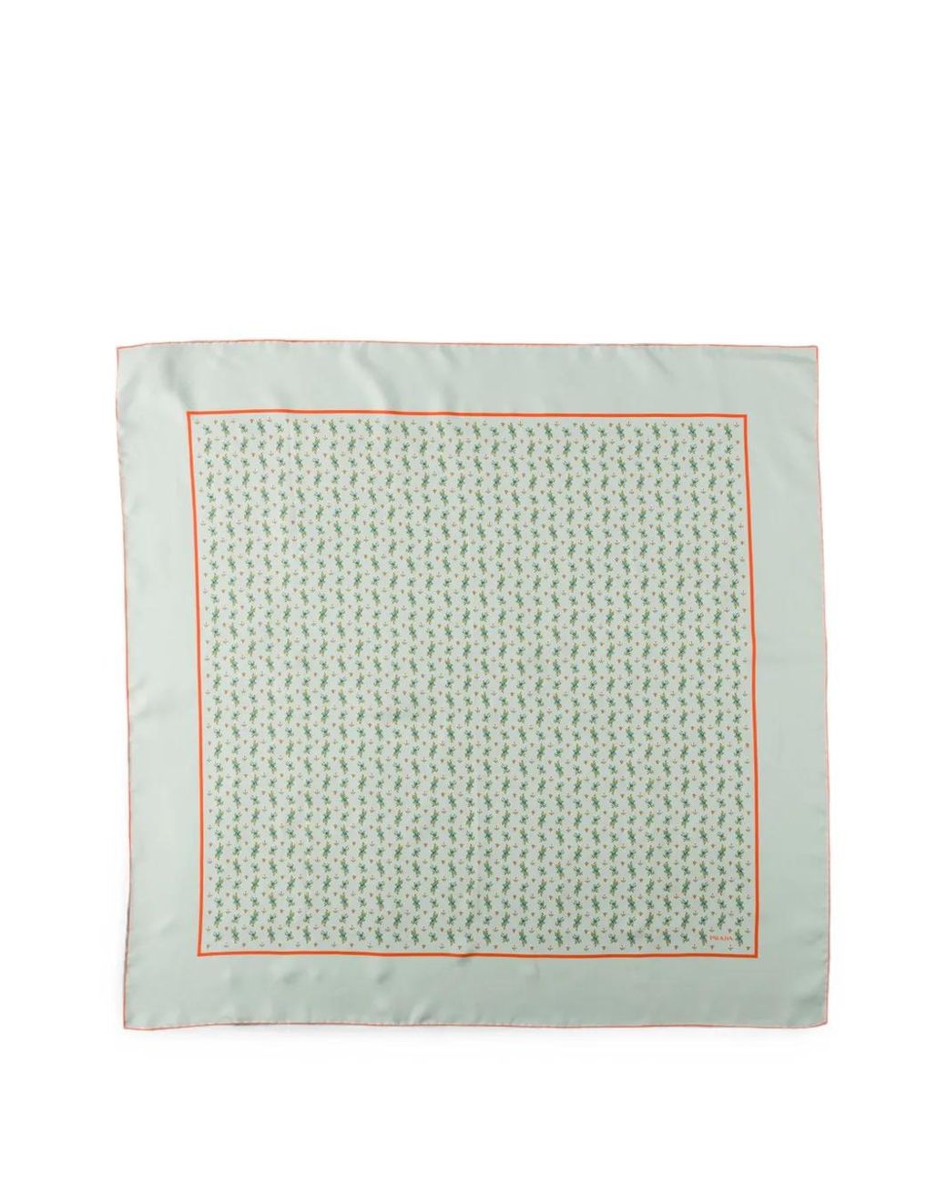 Prada Green Foulard Imprimé En Serge De Soie 90