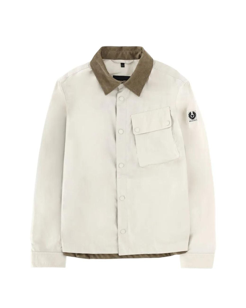 Belstaff White Veste Ground En Coton À Col En Velours Côtelé for men