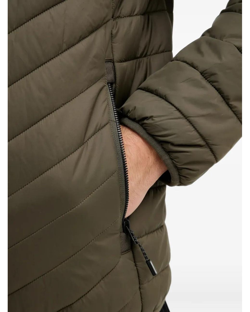 Lindbergh Green Quilted High-Neck Jacket for men