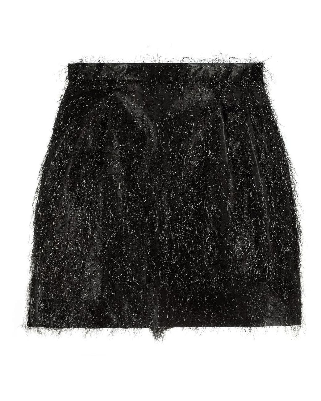 RED Valentino Black Textured Mini Skirt