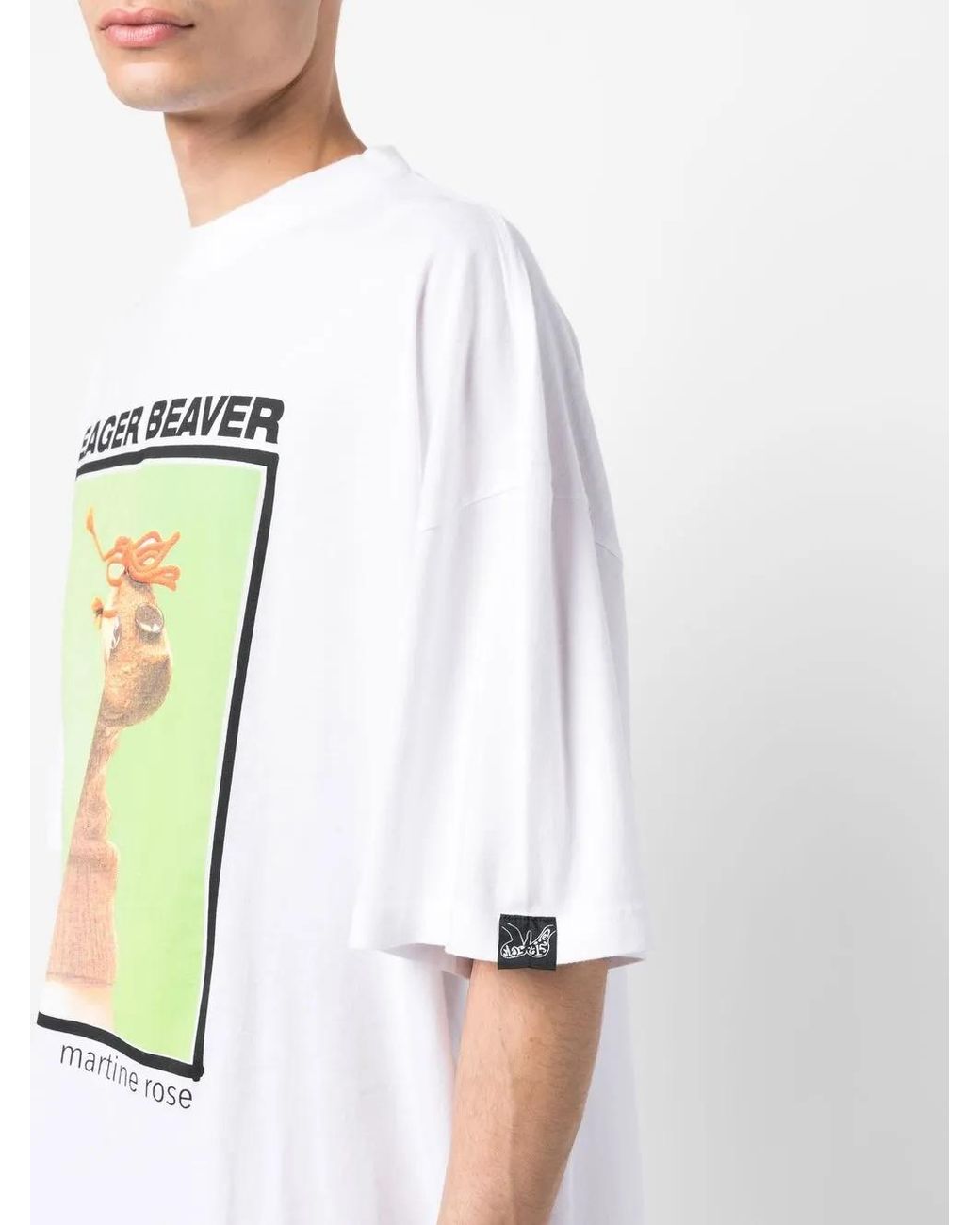 Martine Rose White Eager Beaver Cotton T-Shirt for men