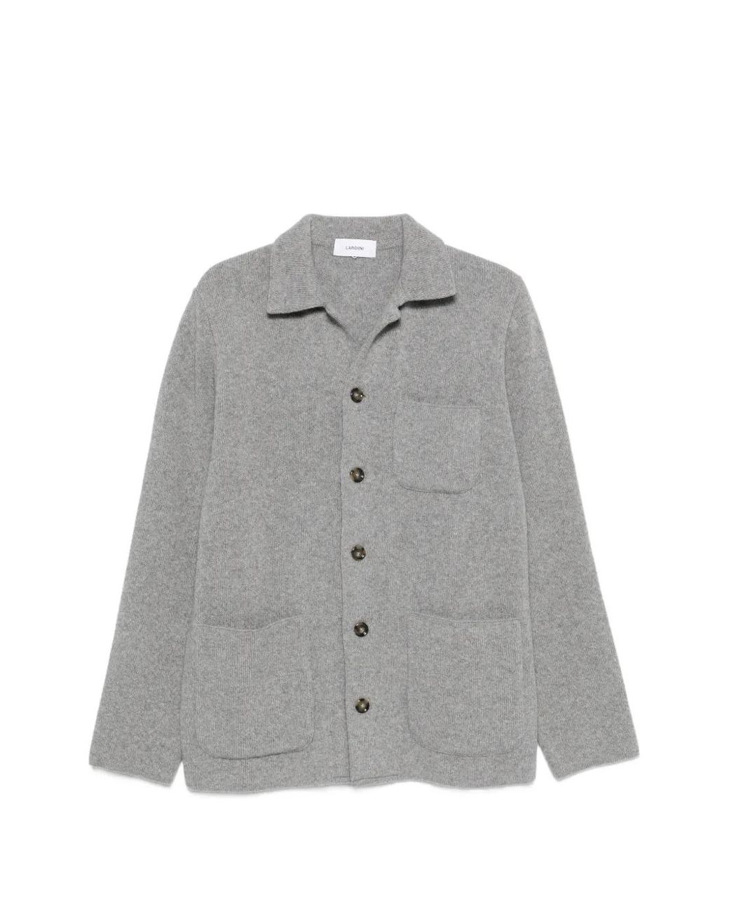 Lardini Gray Button-Fastening Cardigan for men