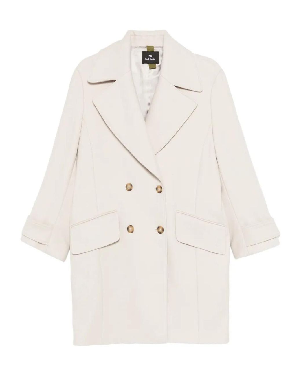 Paul Smith White Button-Up Pocket Coat