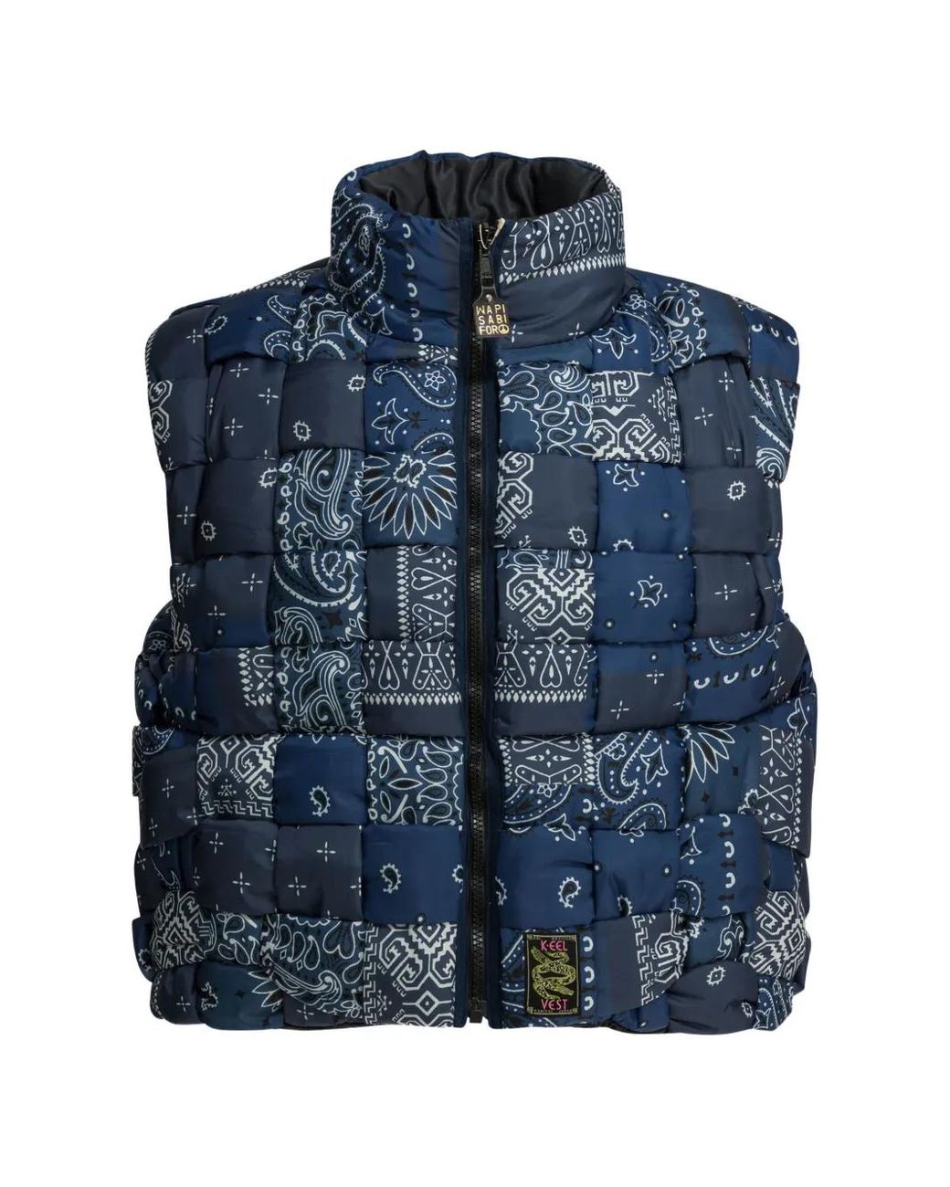 Kapital Bodywarmer Met Patchwork in het Blue voor heren