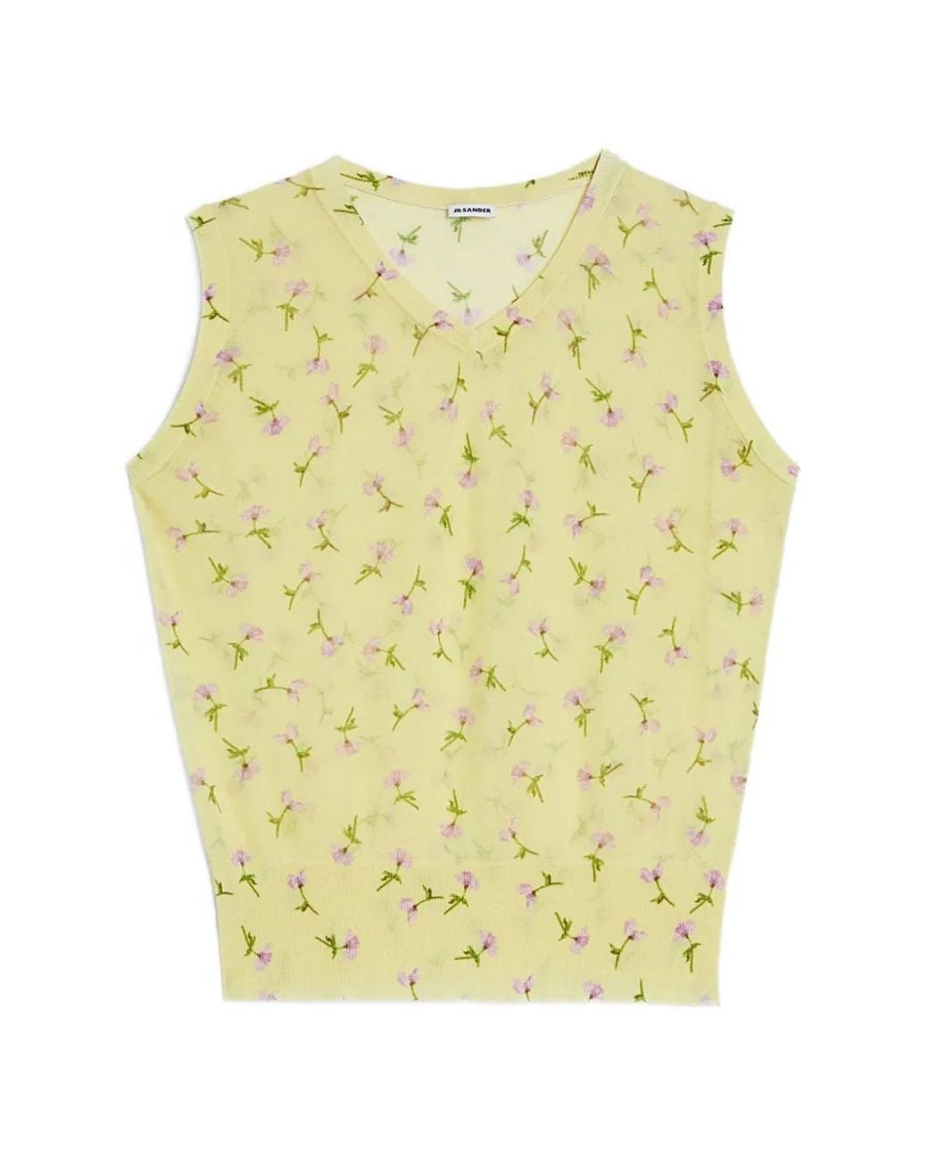 Jil Sander Yellow Printed Vest