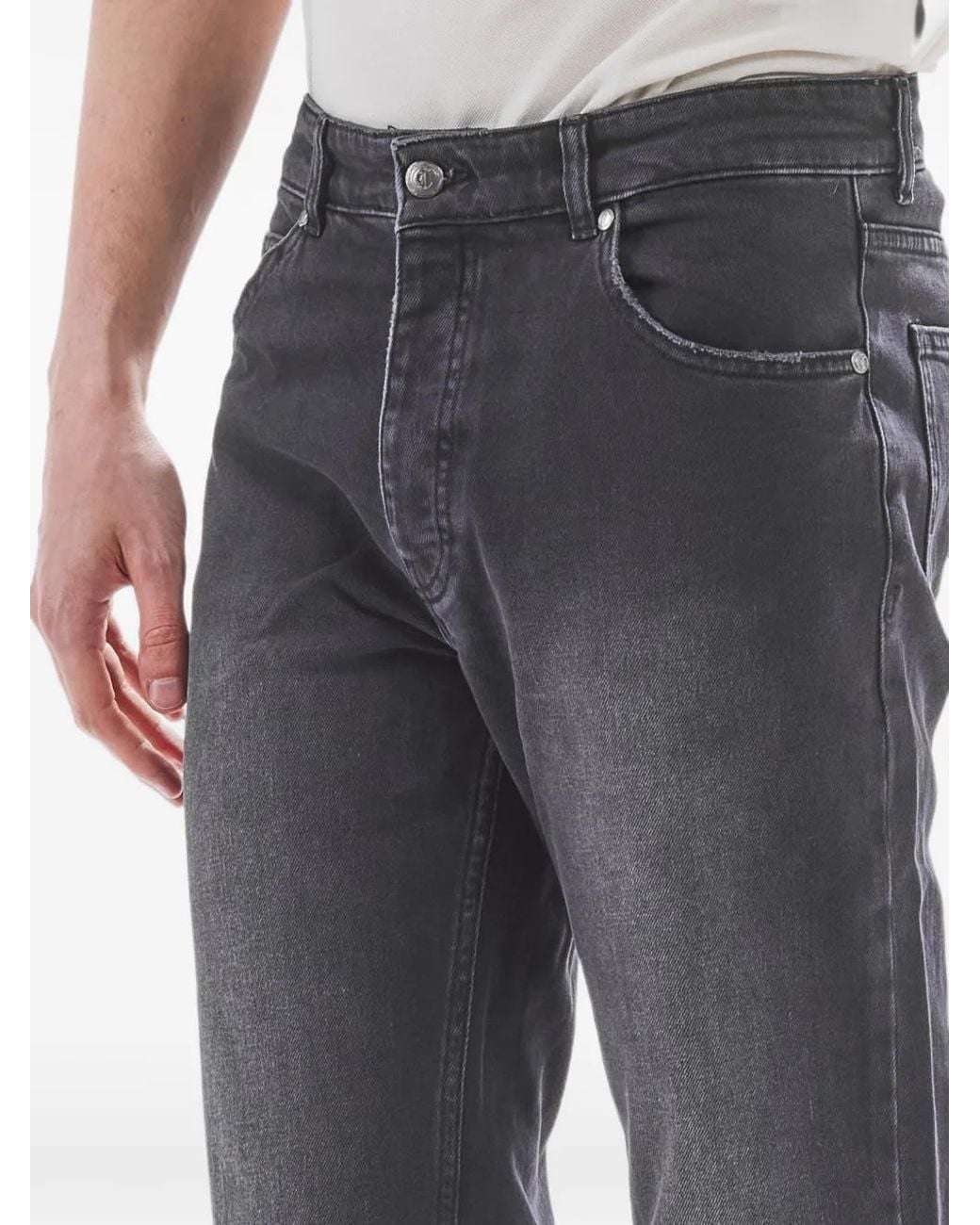 Just Cavalli Gray Regular-Fit Faded Jeans for men