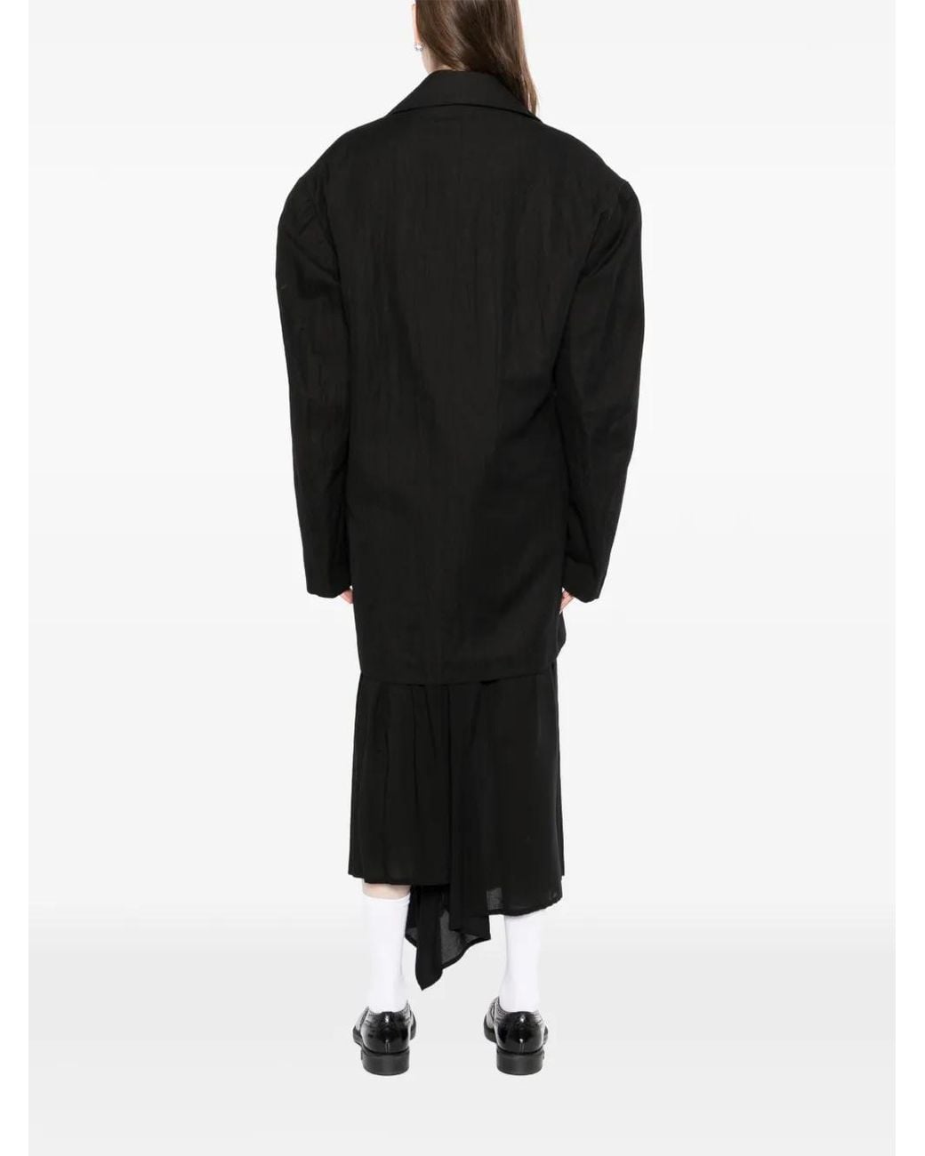 Yohji Yamamoto Black Button Textured Jacket